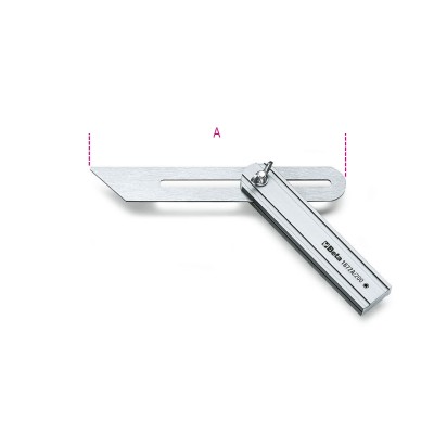 1672A - Falsas escuadras de hoja orientable y corrediza hoja de acero cromada, base de aluminio