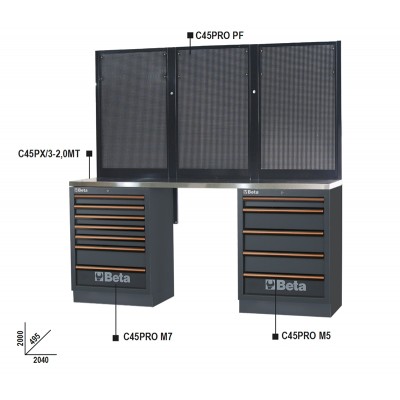 C45PRO BPX-2,0 - Combinación bancos para mobiliario de taller C45/BPX-2,0